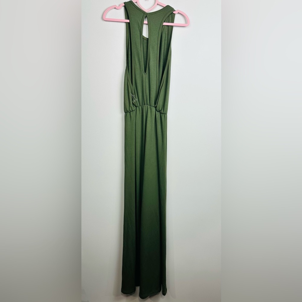 Go Couture NWOT Olive Green Wide Leg Sleeveless Jumpsuit Size Medium - Picture 7 of 10
